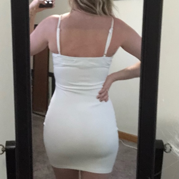 White Fitted Dress - Picture 2 of 4